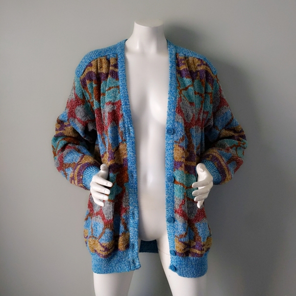 Vintage 70s 🎉HP🎉 Missoni Archival Giraffe Rainbow Oversized Cardigan M L - Picture 7 of 8